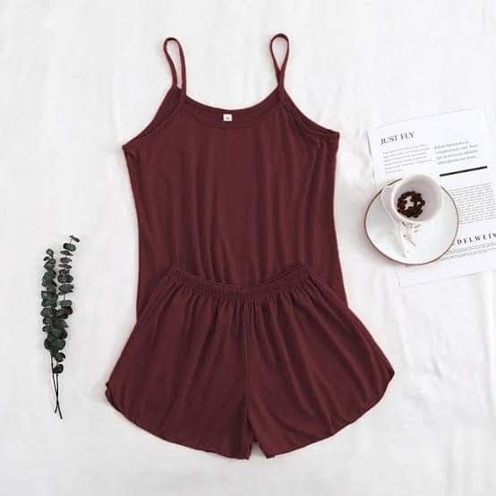 MAROON WOMEN 2 PCS CAMI SET