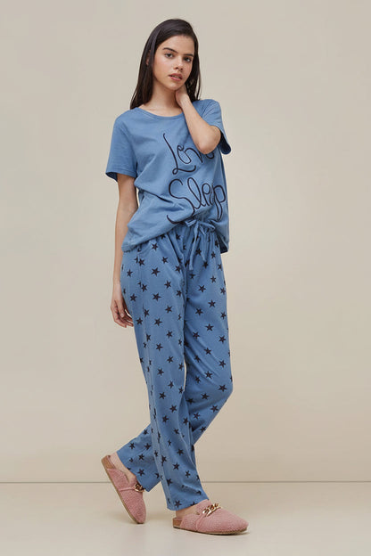Love Sleep Printed Women Pj Set