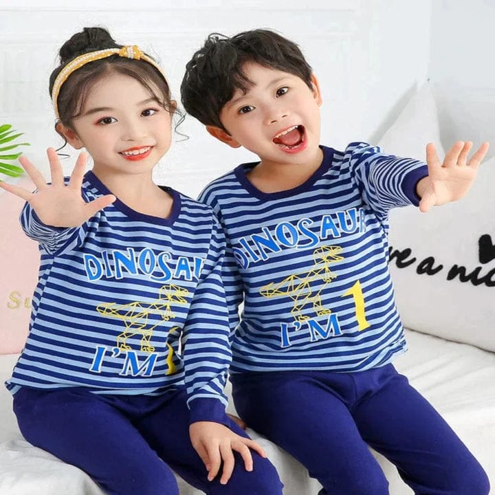 I Am 1 Blue Printed Kids Wear