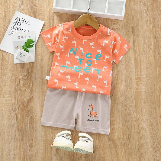 Nice To Meet Printed Short Sleeve Kids Wear