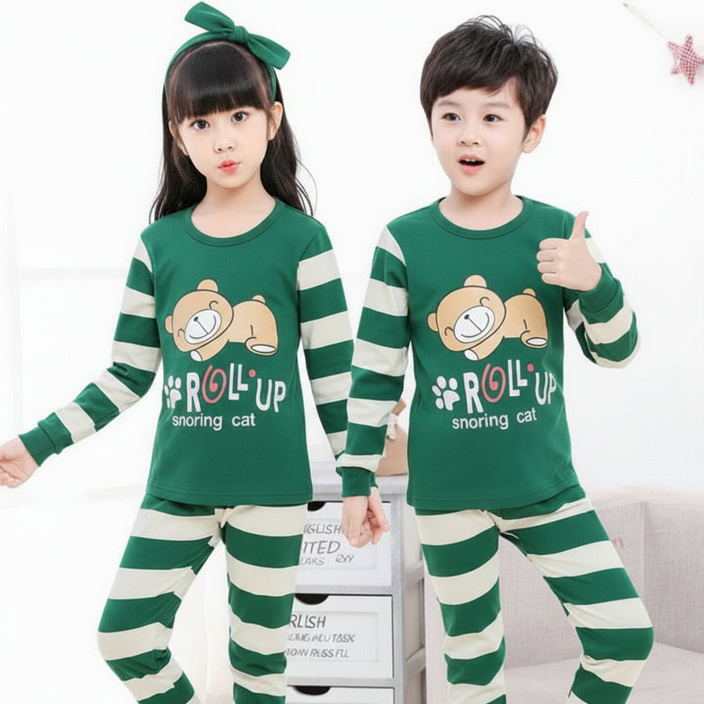 Green Roll Up Printed Kids Wear