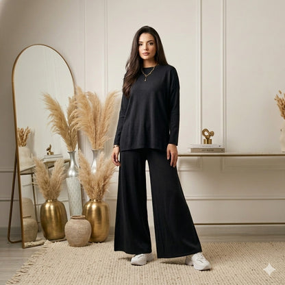 Black Baggy Co ord Set