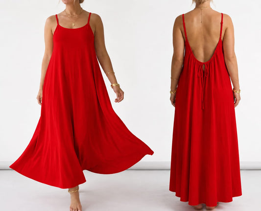RED WOMEN LONG CAMI MAX